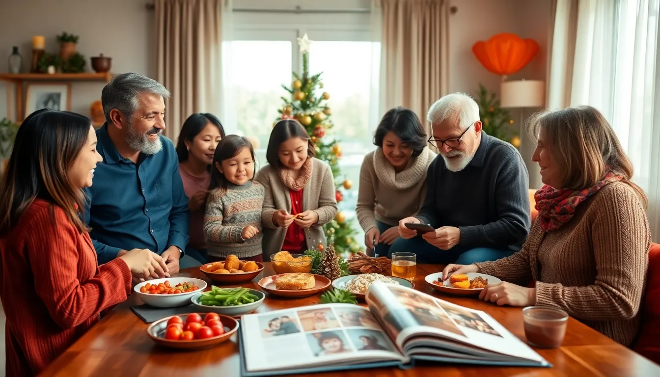multigenerational family celebrating traditions in a cozy living room.